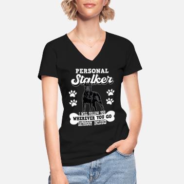 Stalker Cane Corso Personal Stalker - Klasyczna koszulka damska z dekoltem w serek