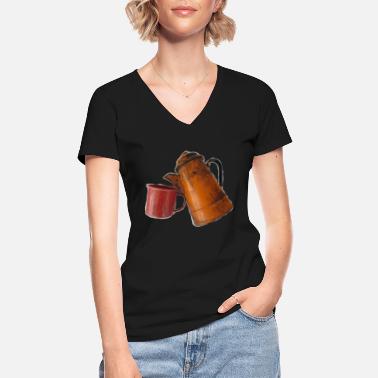 TOMZOFF Tasskaff - Klassisches Frauen-T-Shirt mit V-Ausschnitt