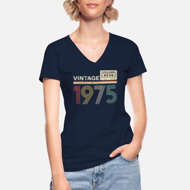Camiseta Vintage Cassette Cuello V Blanca 