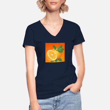 Appelsiinimehu appelsiinimehu - Klassinen naisten t-paita v-pääntiellä