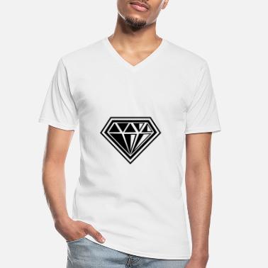 Diamant Diamant diamant - Klassisk T-skjorte med V-hals for menn