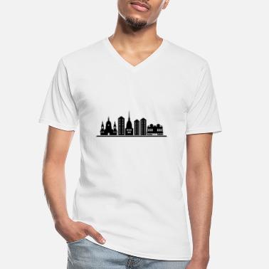 Turijn turijn skyline - Klassiek mannen T-shirt met V-hals