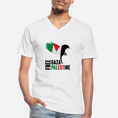 Gaza Strip Free Gaza And Free Palestine - Men&#39;s V-Neck T-Shirt