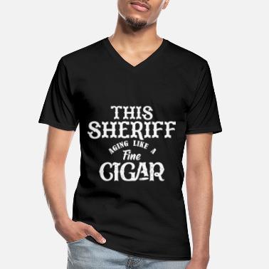 Flint Gun Sheriff Cigar Flinte Officer Sheriff&#39;s Star - Men&#39;s V-Neck T-Shirt
