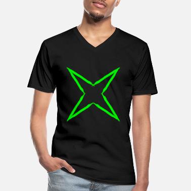 Repale Neljä repaleista tähtisuunnittelua vihreä - Klassinen miesten t-paita v-pääntiellä