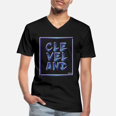 Cleveland Cleveland - Klassisk T-skjorte med V-hals for menn