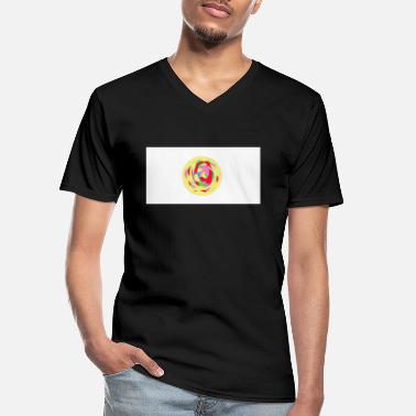Dysk dysk - Klasyczna koszulka męska z dekoltem w serek