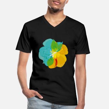 Flower Power color noise - Klassisk T-skjorte med V-hals for menn