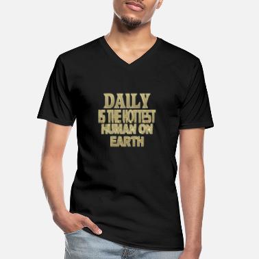 Codziennie codziennie - Klasyczna koszulka męska z dekoltem w serek