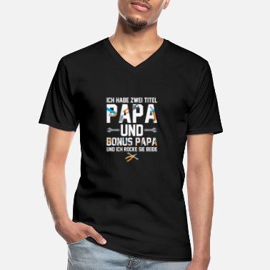 Bester Vater Stiefvater Bonus Papa Stiefpapa Geschenk Spruch - Männer-T-Shirt mit V-Ausschnitt