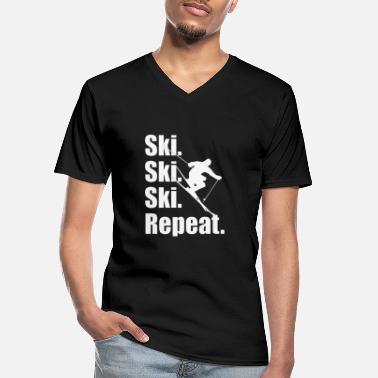 Ski Test Skiing, skiing resort, ski resort, skiing holiday - Men&#39;s V-Neck T-Shirt