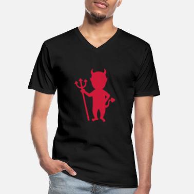 Diabeł Diabeł - Klasyczna koszulka męska z dekoltem w serek