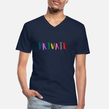 Yksityinen YKSITYINEN - Klassinen miesten t-paita v-pääntiellä