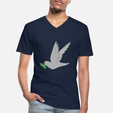 Rauha 1a rauhan kyyhky, rauha, lintu, kyyhky, rauha. - Klassinen miesten t-paita v-pääntiellä