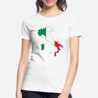Bandiera Kartta ja bandiera d&#39;Italia Maschera e Bandana - Naisten premium luomu-t-paita