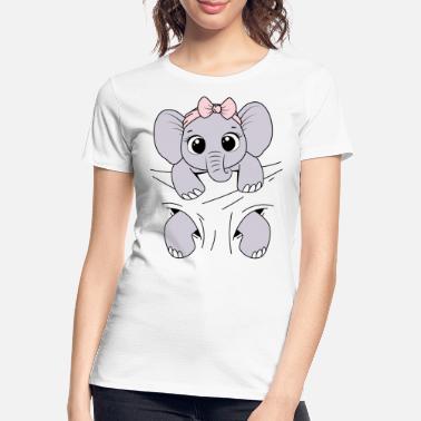 Farge baby elefant bjørn dyr baby elefant baby elefant - Premium økologisk T-skjorte for kvinner