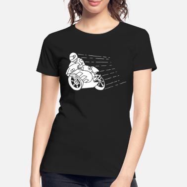 Hjul hvit syklist og fart - Premium økologisk T-skjorte for kvinner
