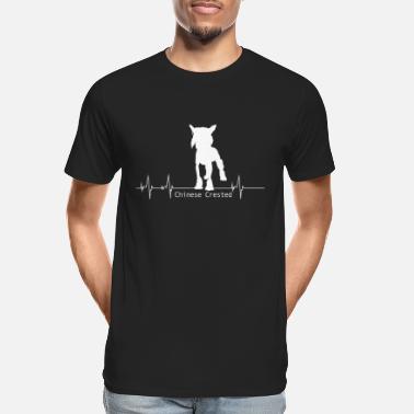 Chiński Grzywacz Pies Chiński grzywacz koszula Heartbeat - Ekologiczna koszulka męska Premium