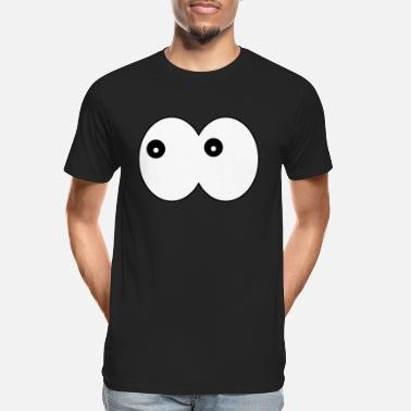 Googly Eyes Funny Eye- Comic Cuddly Eyes Looking Left - Men’s Premium Organic T-Shirt