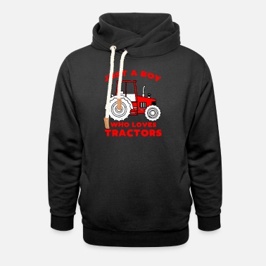 Only a boy who loves tractor tractors - Unisex Shawl Collar Hoodie