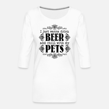 Zwierzęta Domowe Piwo Zwierzęta domowe B. - Koszulka damska Premium z rękawem 3/4