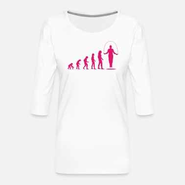 Jump Rope Skipping Evolution Rope Jumping Gift - Women&#39;s Premium 3/4-Sleeve T-Shirt