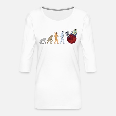 Ligne De Développement Mars Evolution Développement Astronaut Développement - T-shirt Premium manches 3/4 Femme