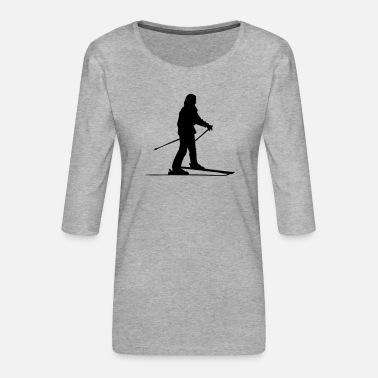 Skibakken skiløper i skibakken, skiløper i skibakken - Premium T-skjorte med 3/4 erme for kvinner