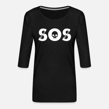 Sos SOS - nødsignal - SOS - Premium T-skjorte med 3/4 erme for kvinner
