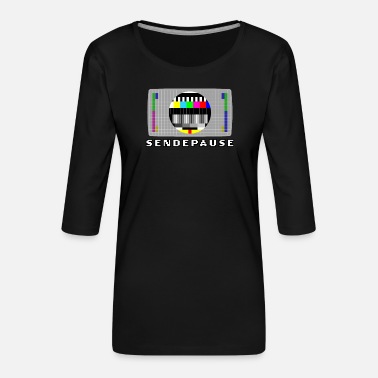 Nadawanie Wzorzec testowy wstrzymuje nadawanie telewizji analogowej retro - Koszulka damska Premium z rękawem 3/4