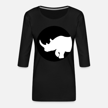 Polygon Nashorn Tier - Frauen Premium 3/4-Arm Shirt