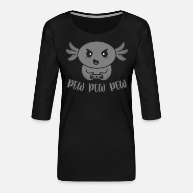 Axolotl gamer gamble gaming pew pew pew - Women&#39;s Premium 3/4-Sleeve T-Shirt