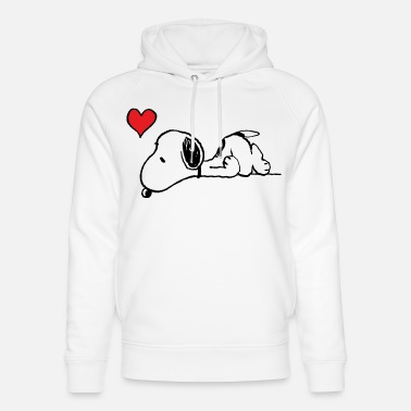 Peanuts Snoopy Love Heart Love - Unisex hoodie af økologisk bomuld