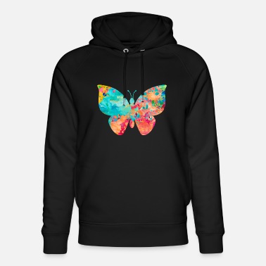 Raupe Schmetterling - PopArt Style - Unisex Bio Hoodie