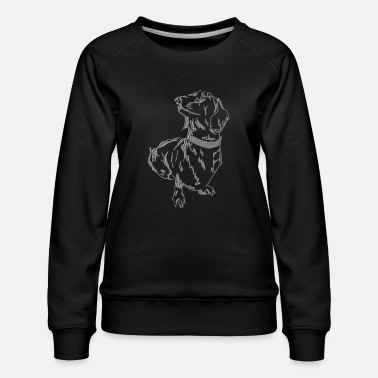 Skitse Tegning gravhund - Dame premium sweatshirt
