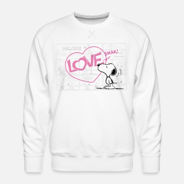 Snoopy Love Heart Kiss Valentine&#39;s Day Gift - Men&#39;s Premium Sweatshirt