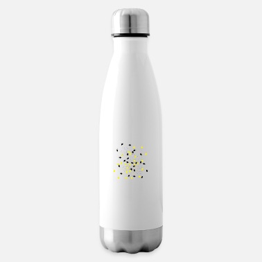 Art Abstract rhombus pattern black yellow - Insulated Water Bottle