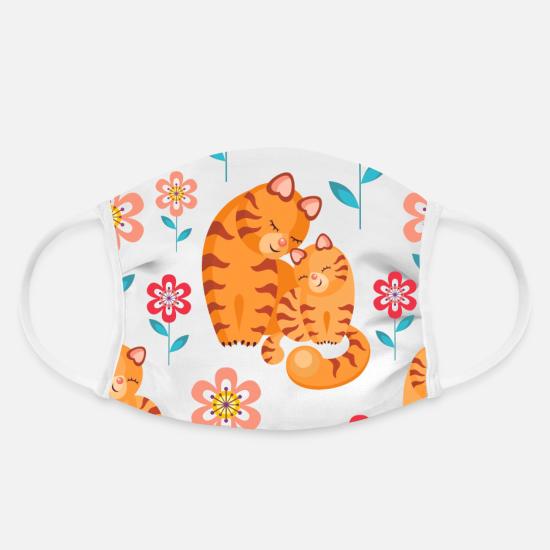 katze familie mama suss blumen pattern tigerkatze gesichtsmasken spreadshirt