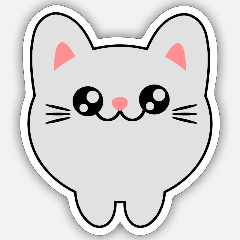 Comic Chibi Kawaii Chat Dessin Illustration Autocollant Spreadshirt
