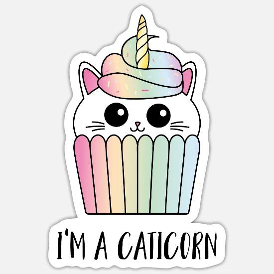 Petit Gateau Chat Licorne Caticorne Disant Tablier Autocollant Spreadshirt