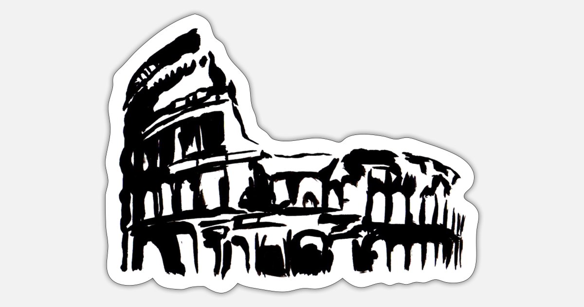 Colosseo Stilizzato Ombre Adesivo Spreadshirt