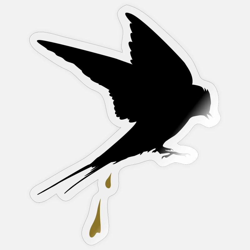 Merde Fin Hirondelle Autocollant Spreadshirt