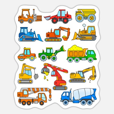 Fordon Grävmaskiner fordon byggarbetsplats - Klistermärke