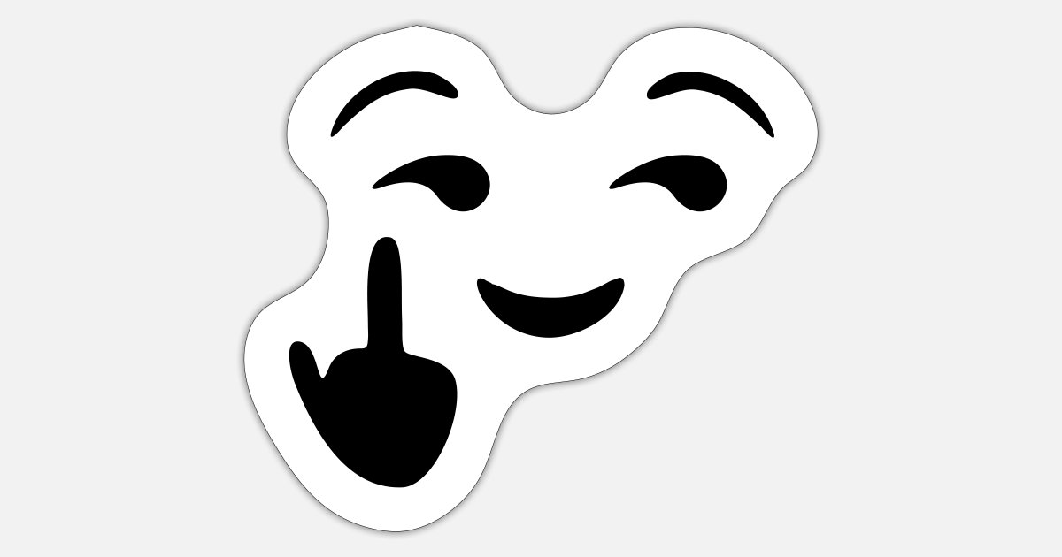 Fuck You Emoji Emoticon Smiley Autocollant Spreadshirt