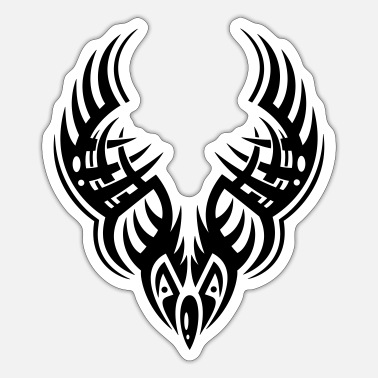 Aile Tatouage avec des ailes et une tête d&#39;oiseau - Autocollant