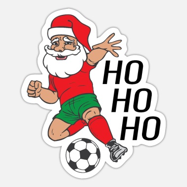 Soccer Santa Claus Santa Claus plays soccer Ho Ho Ho - Sticker