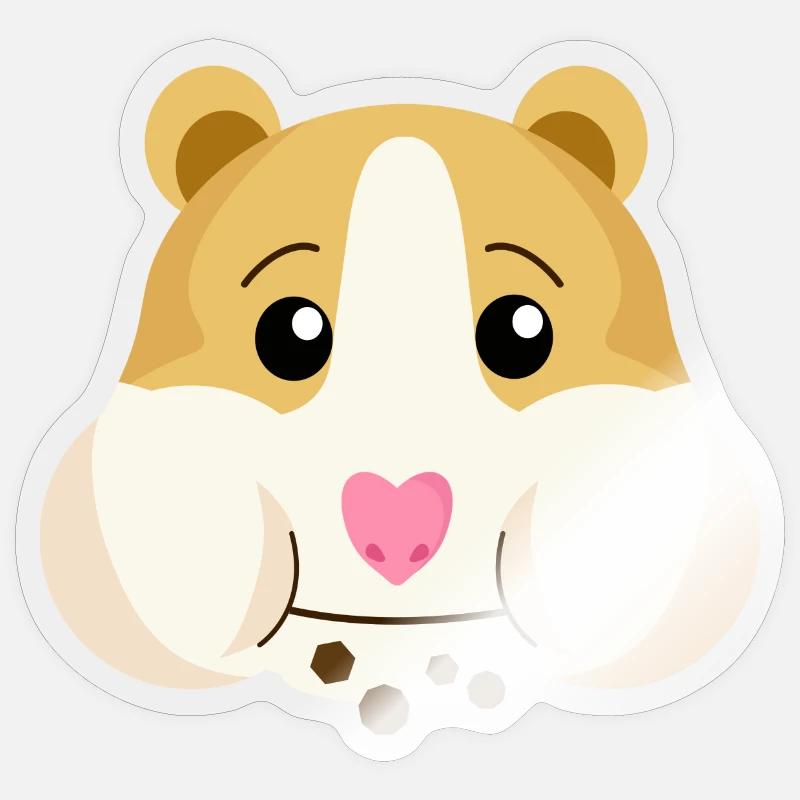 Emoticone Emoji Drole Bebe Hamster Cochon D Inde Autocollant Spreadshirt