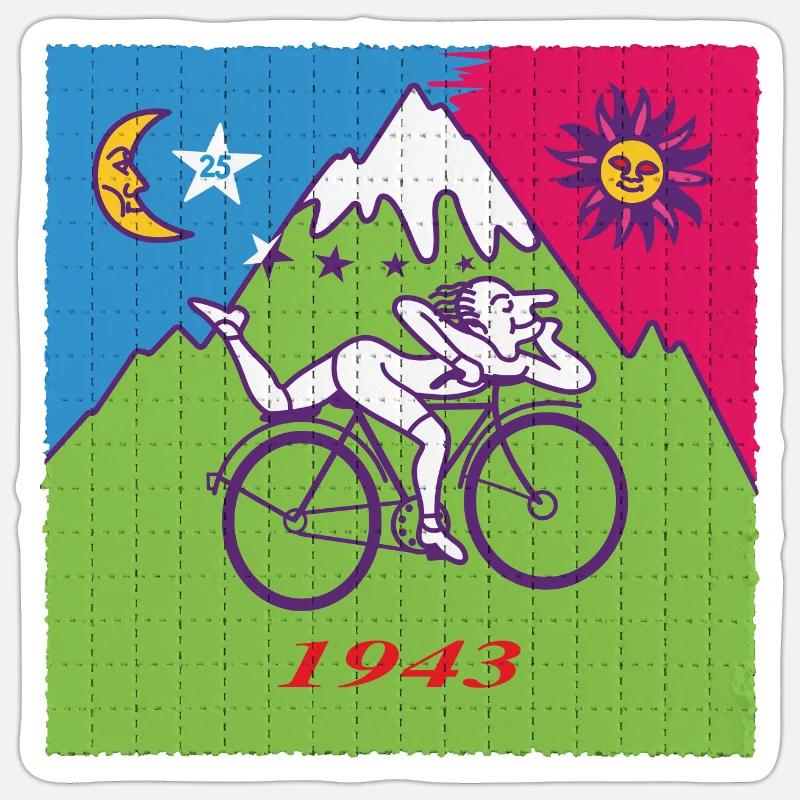Hoja Secante De Lsd Del Dia De La Bicicleta De Albert Hofmann Pegatina Spreadshirt