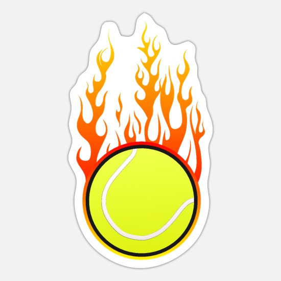 Flaming balle de tennis Decal/Autocollant Net Raquettes