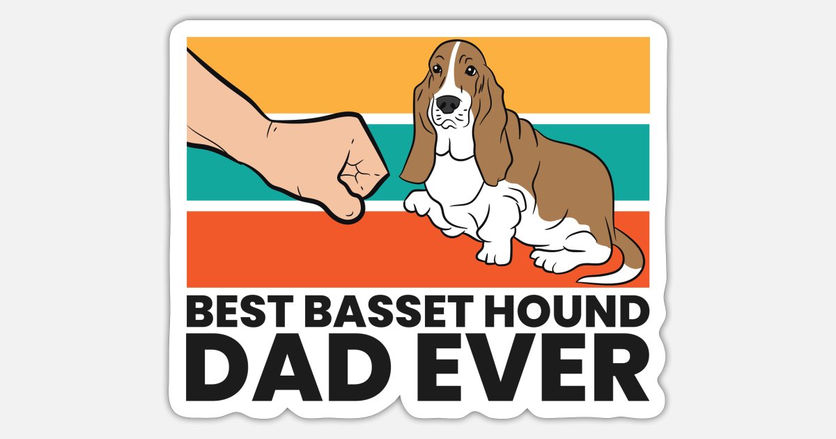 Basset Hound Dad Dog Father Cute Pet Animal Gift Sticker